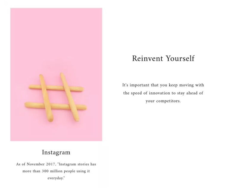 example of unfold tool for instagram stories
