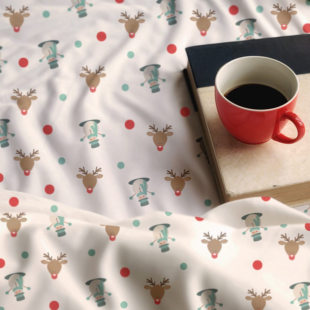 Deer Themed Christmas Blanket with a book and coffee