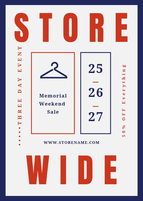 Storewide discount email for Memorial Day